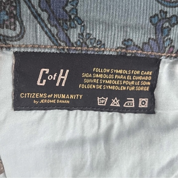 Citizens of Humanity‎ Manic Cheeky Short Corduroy Paisley Frayed Size 27 NWT - Picture 6 of 12
